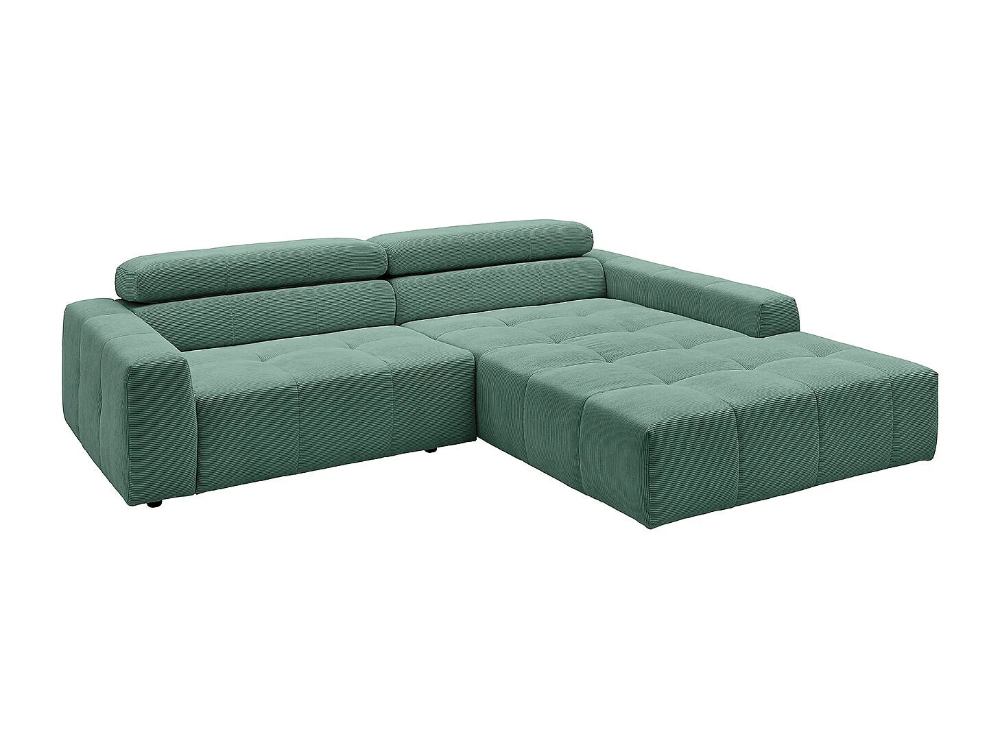 Ecksofa - Smaragdgrün Cord - RENO