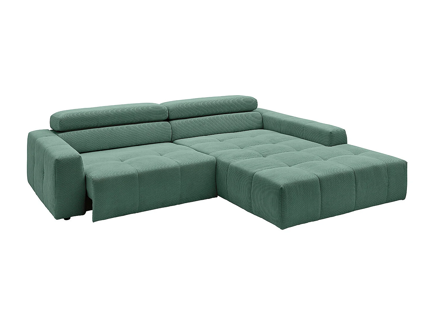 Ecksofa - Smaragdgrün Cord - RENO
