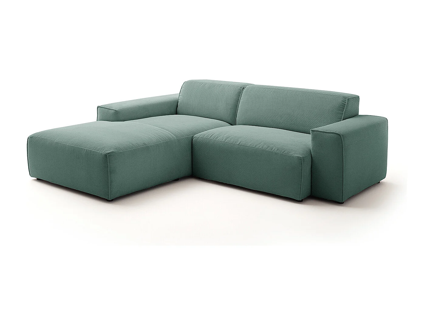 Ecksofa - Smaragdgrün Cord - RANI