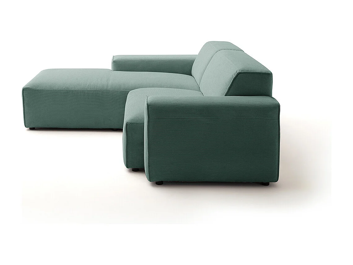 Ecksofa - Smaragdgrün Cord - RANI