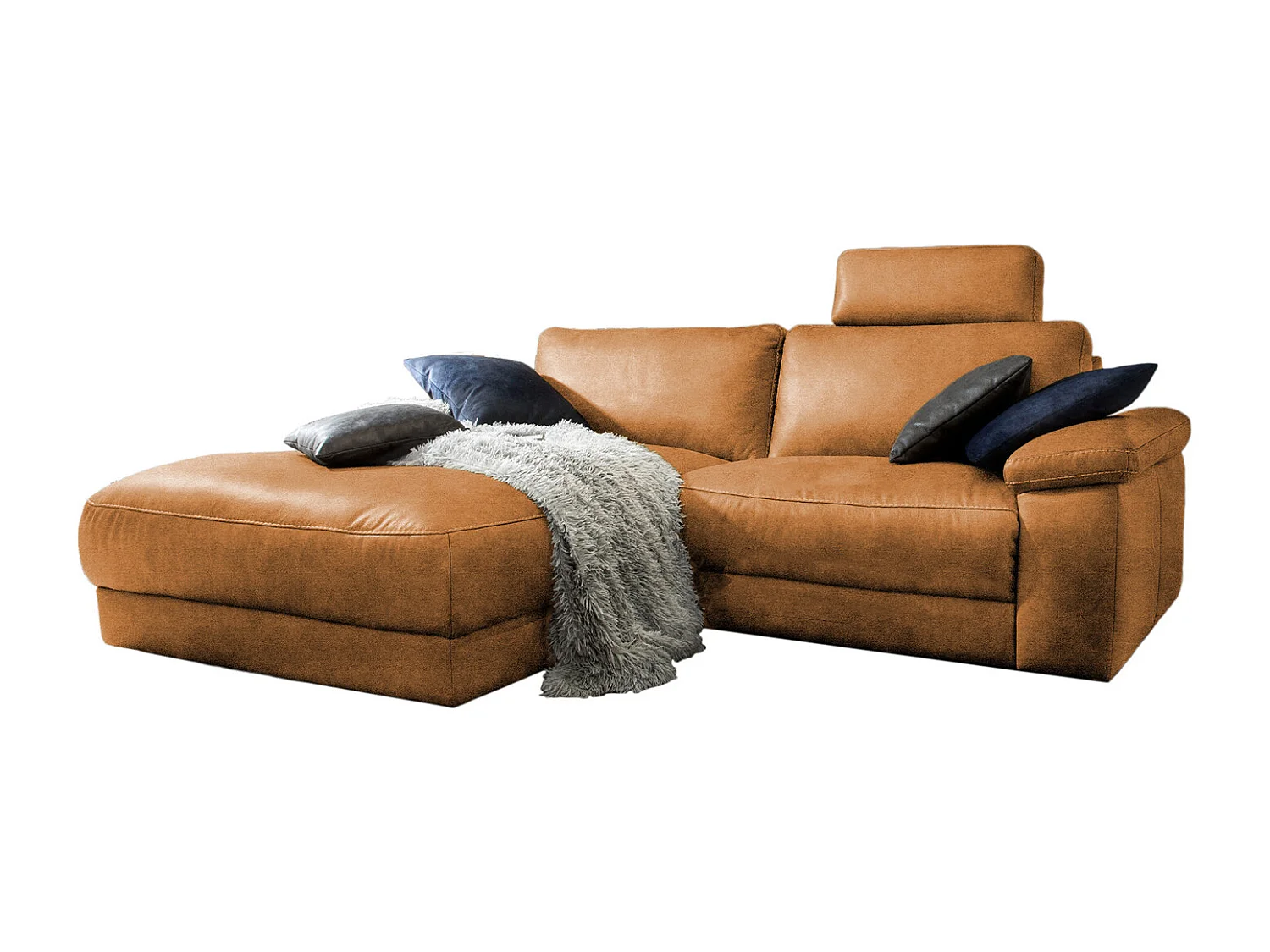 Ecksofa - Rotbraun Leder - LOLA