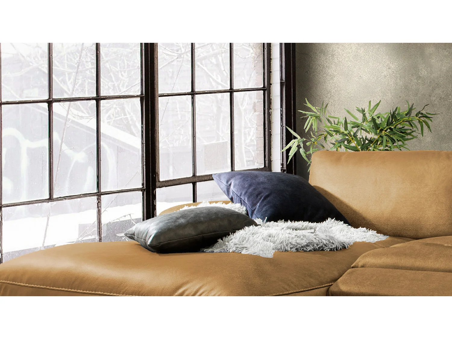 Ecksofa - Rotbraun Leder - LOLA