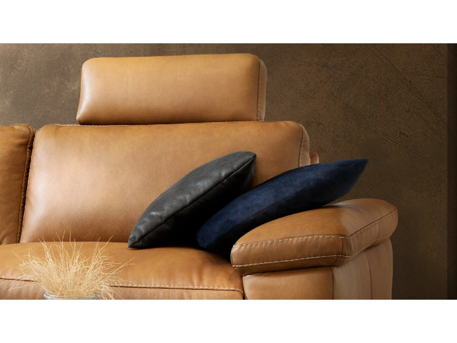 Ecksofa - Rotbraun Leder - LOLA