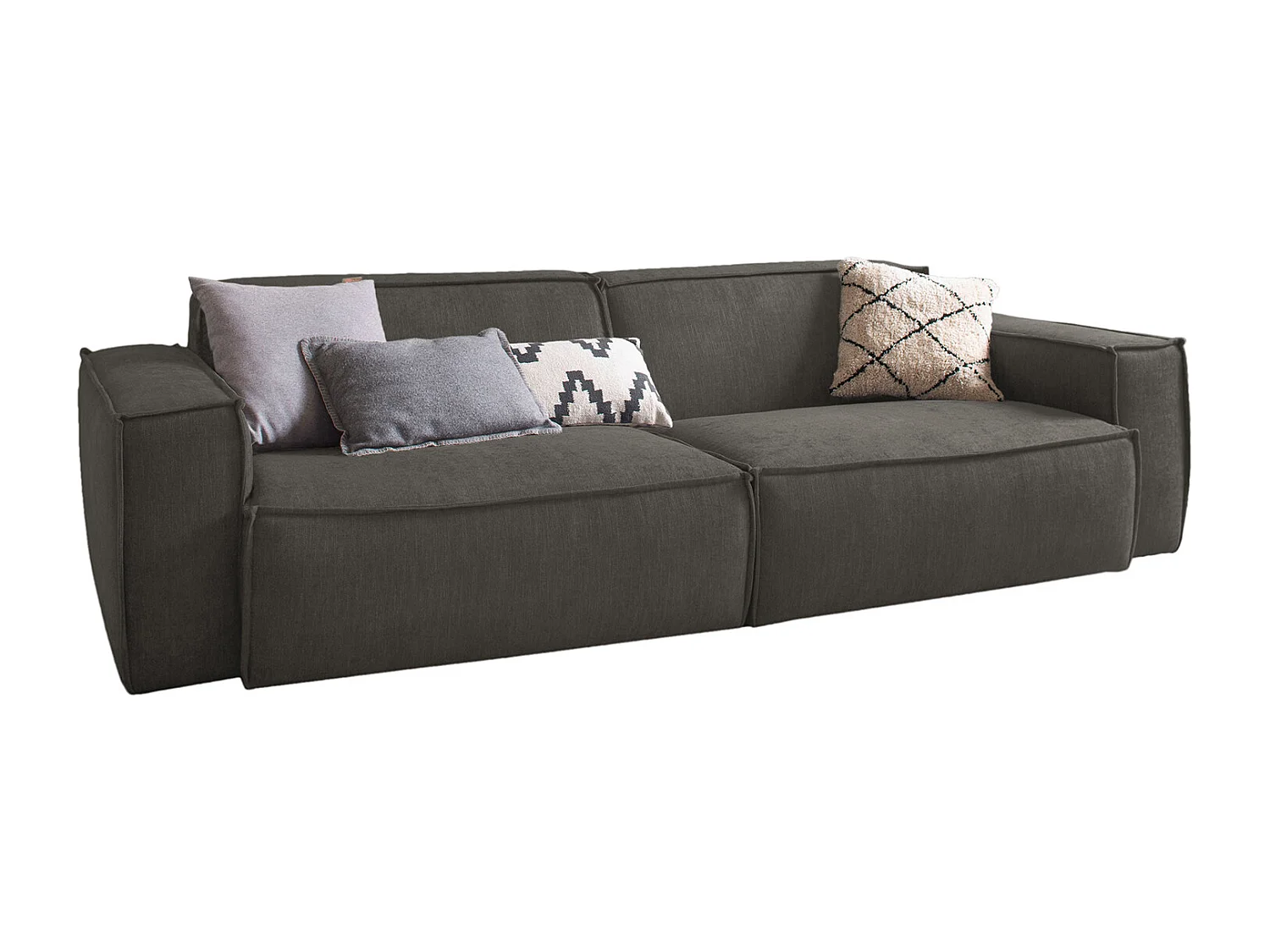 Sofa - Grau Webstoff - SAMU