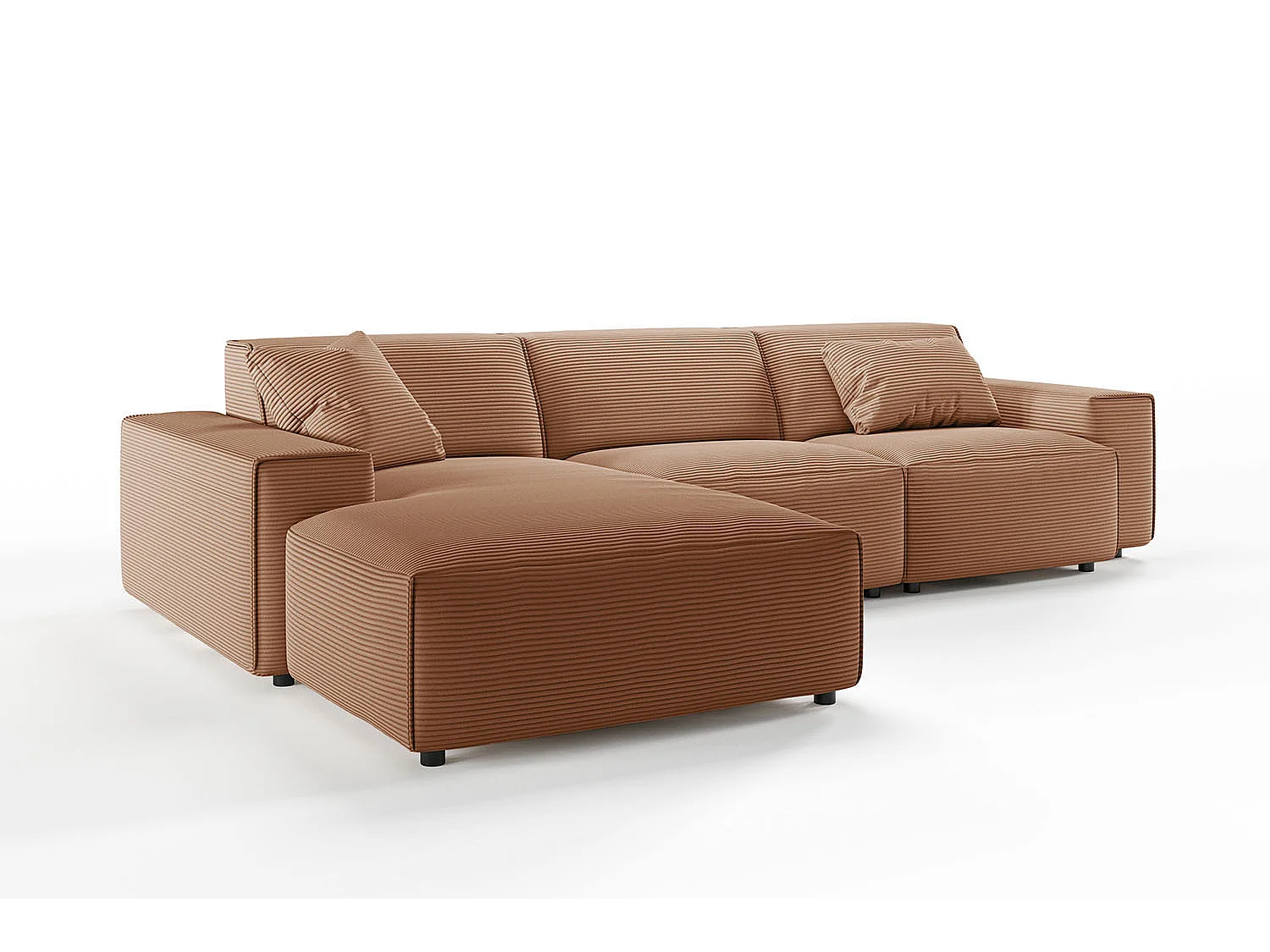 Ecksofa - Braun Cord - RANI