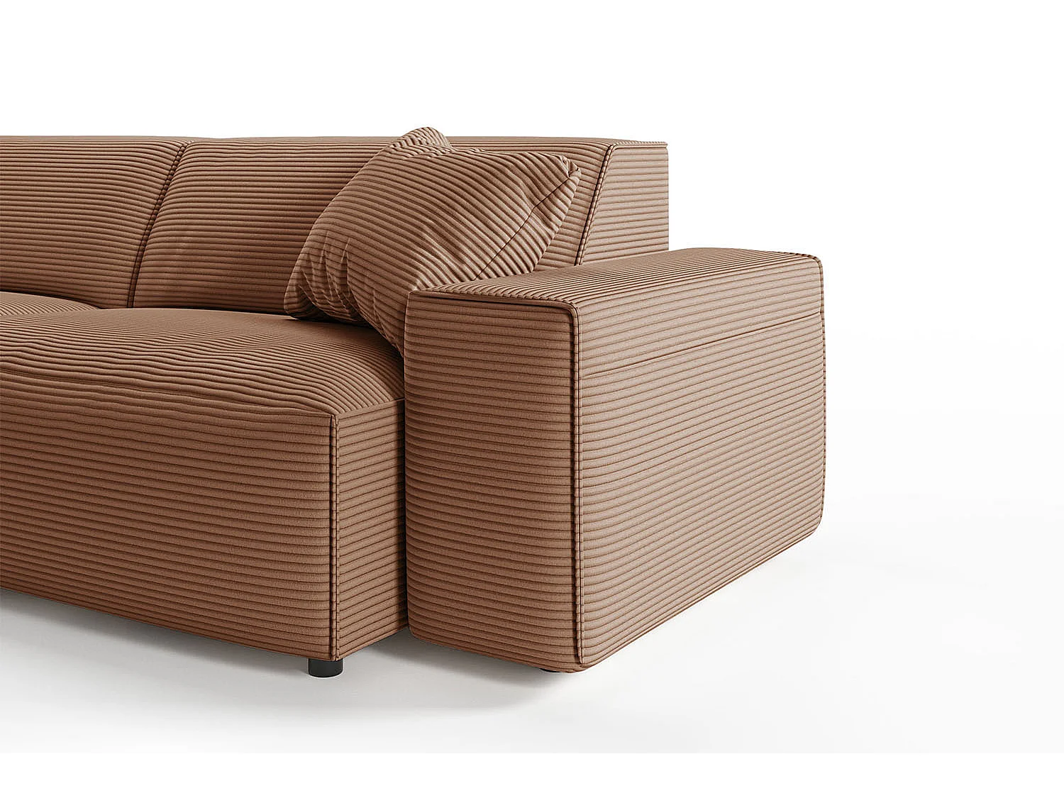 Ecksofa - Braun Cord - RANI