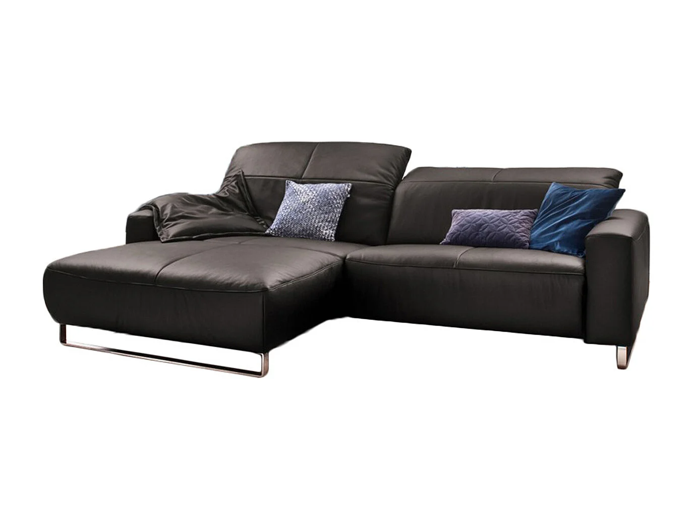 Ecksofa - Grau Leder - YORK
