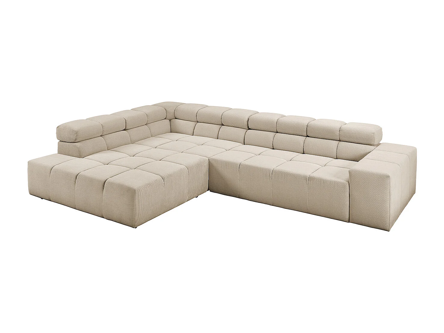 Ecksofa - Beige Cord - NEVADA