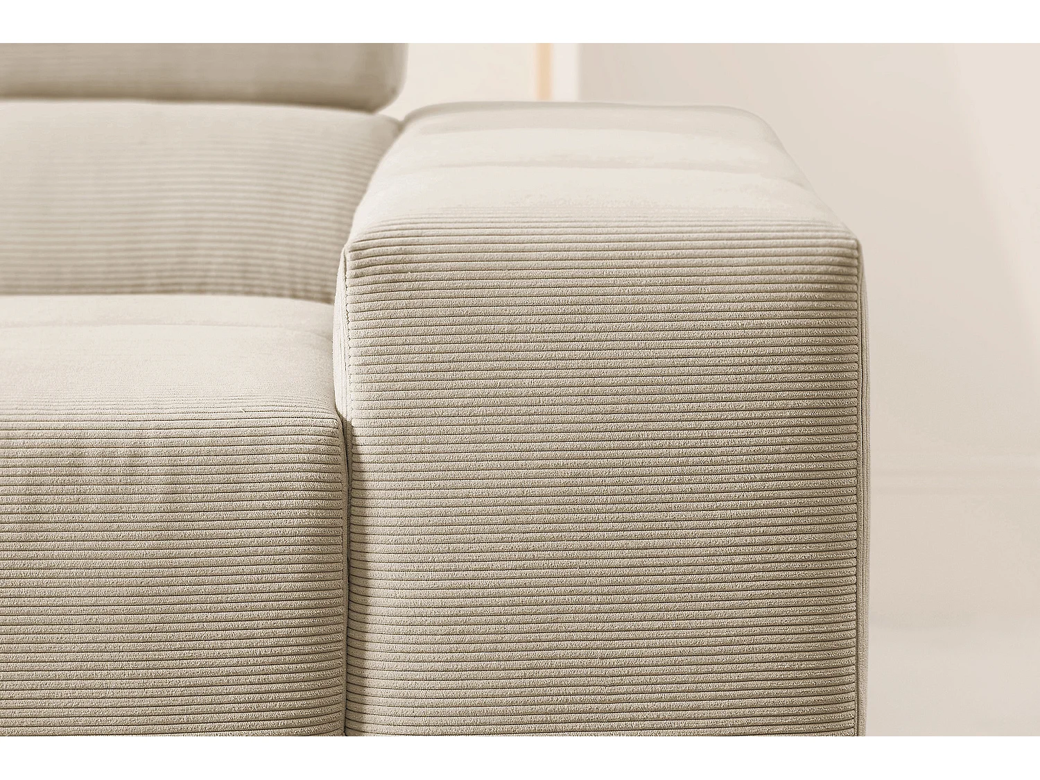 Ecksofa - Beige Cord - NEVADA