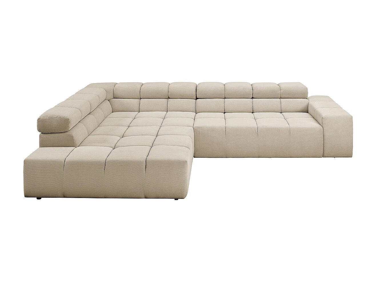 Ecksofa - Beige Cord - NEVADA