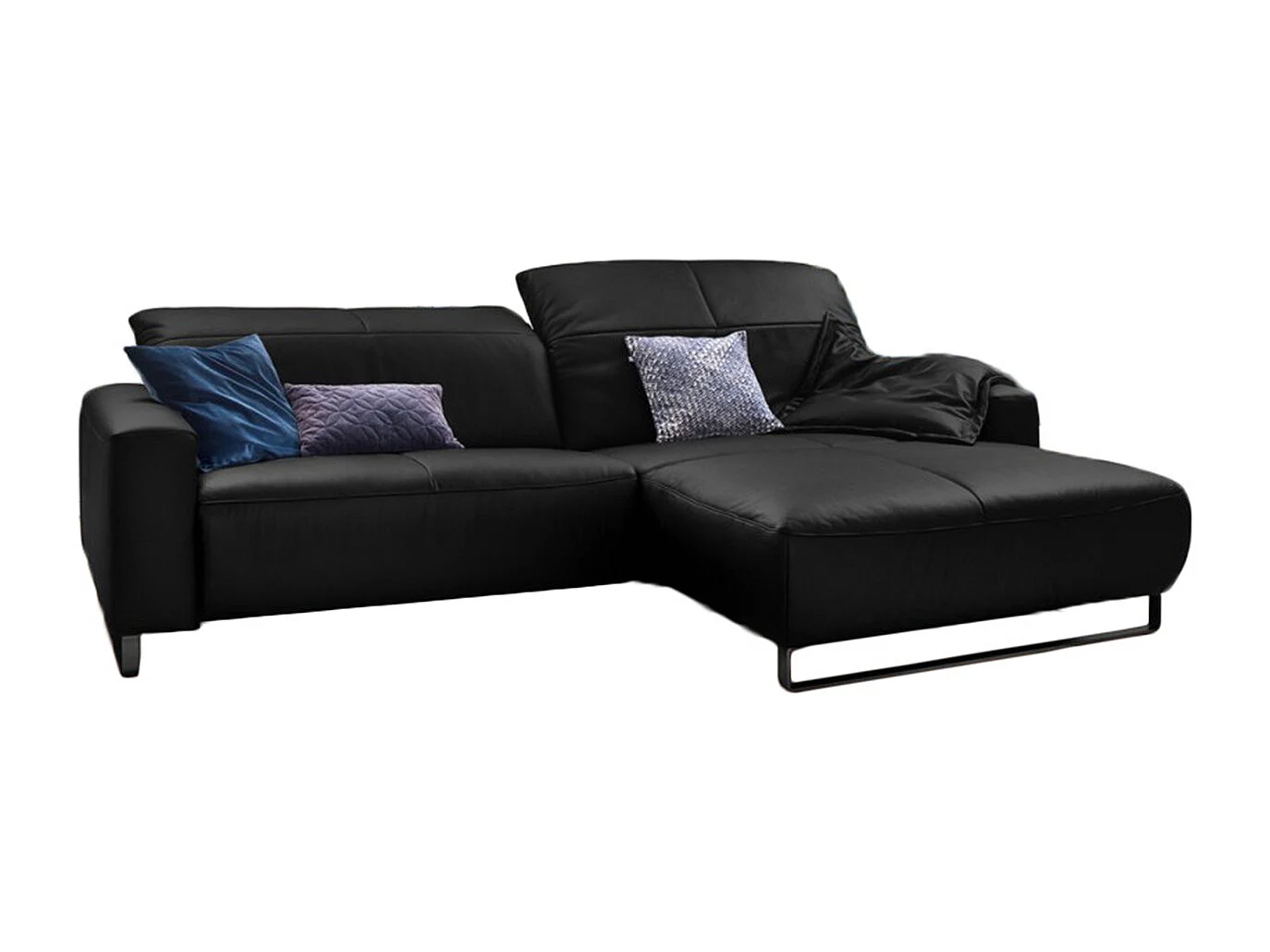 Hoekbank - Zwart Leer - YORK