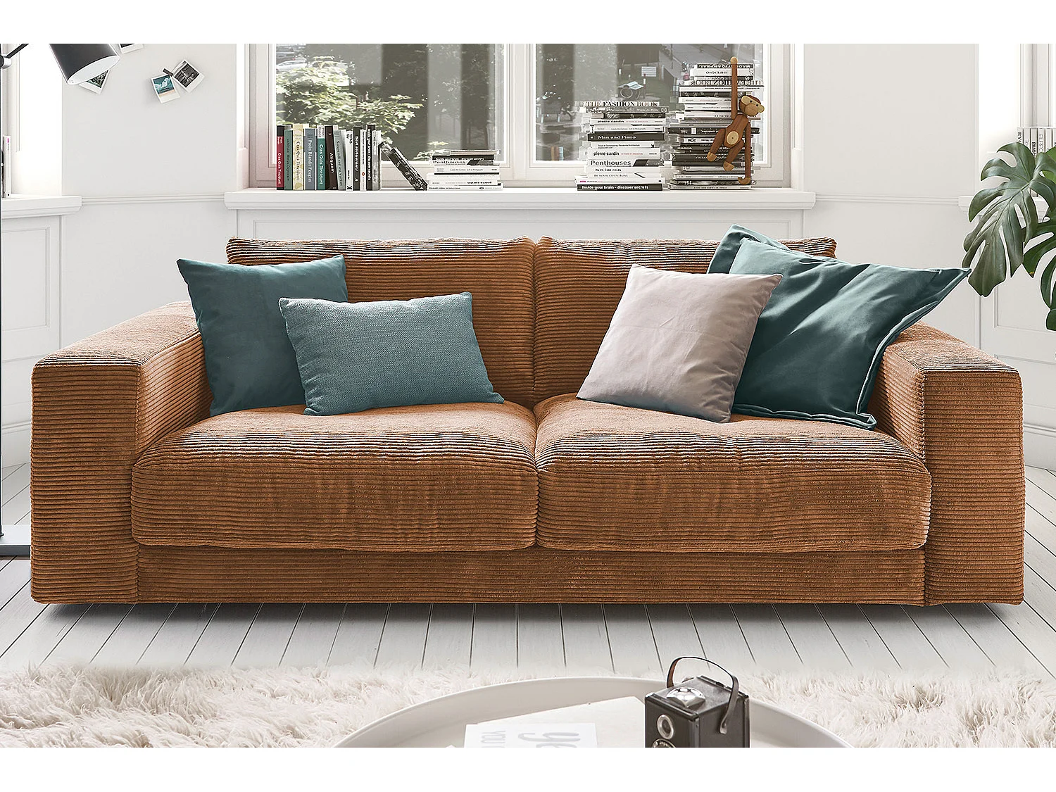 Canapé - marron Velours côtelé - MADELINE