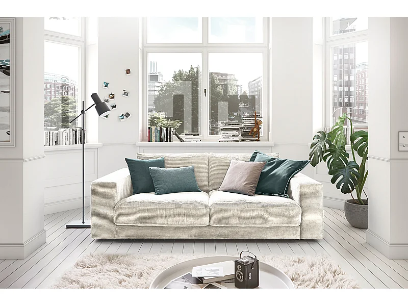 Sofa - Cremeweiß Cord - MADELINE
