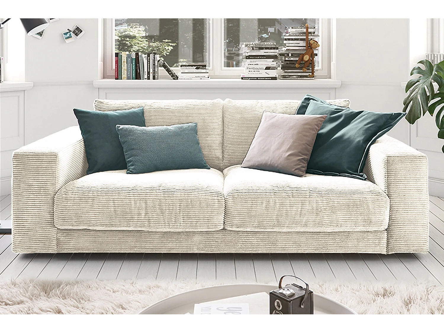 Sofa - Cremeweiß Cord - MADELINE