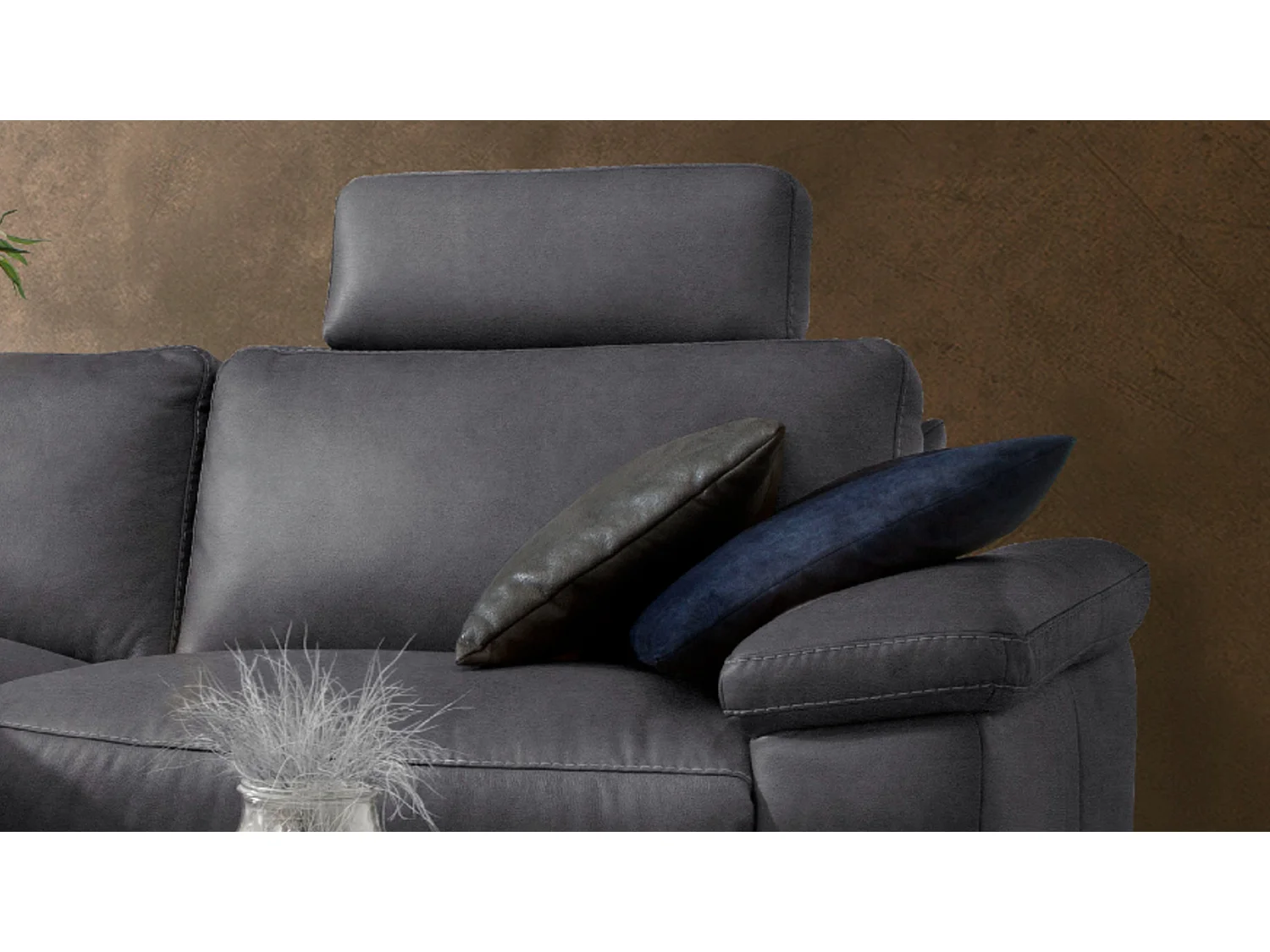 Ecksofa - Schwarz Webstoff - LOLA