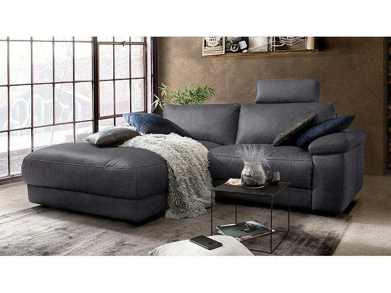 Divano - Nero tessuto intrecciato - LOLA