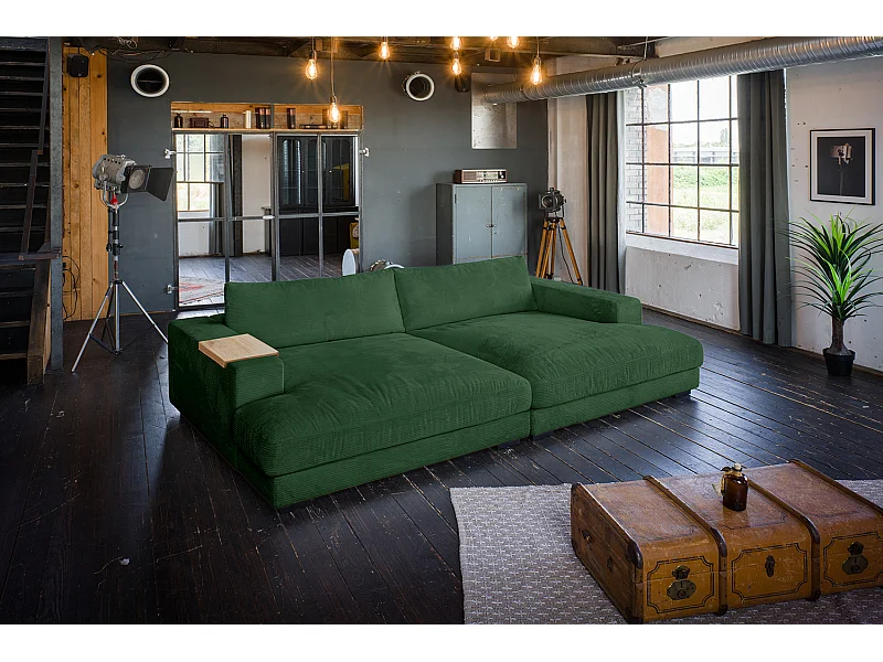 Divano - verde smeraldo Velluto a coste - MADELINE