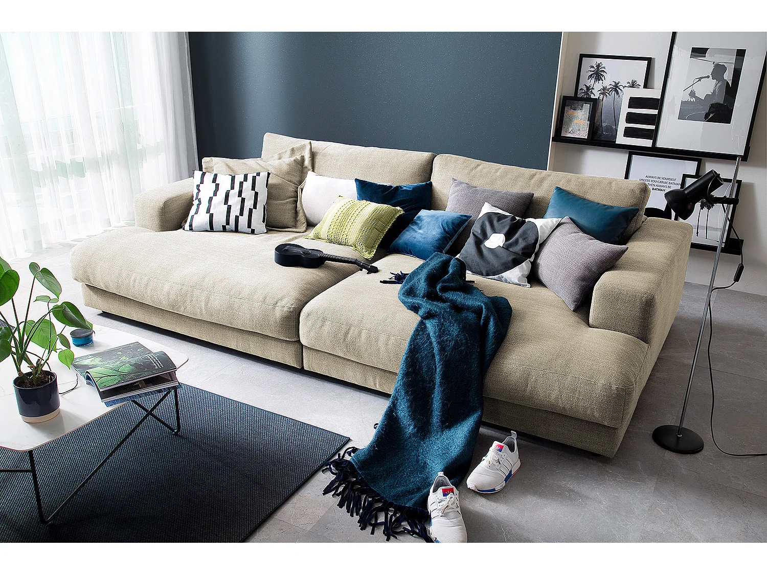 Big - Cremeweiß Webstoff - MADELINE