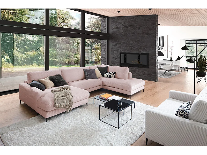 Wohnlandschaft - Pink Cord - CARA