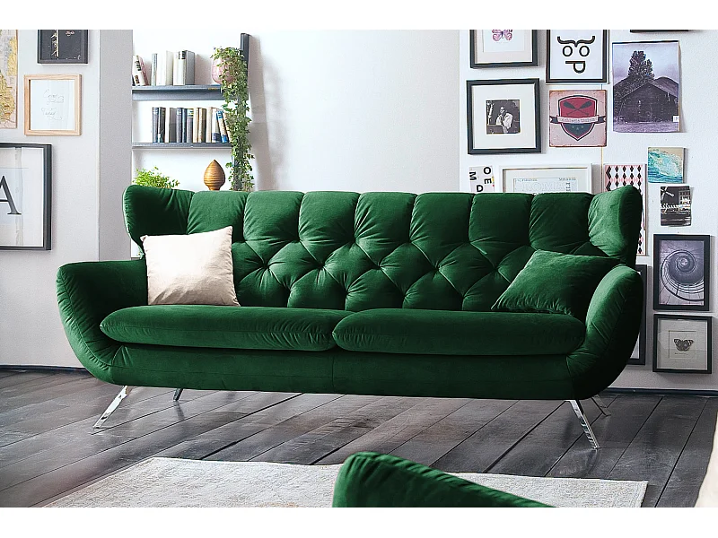 Sofá - verde esmeralda terciopelo - CHARME