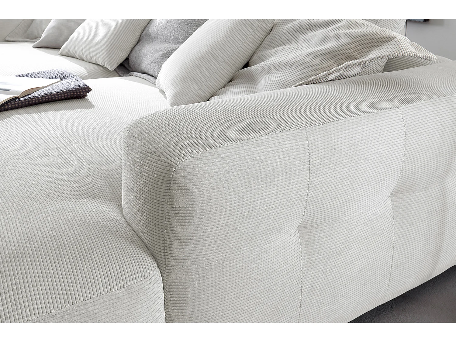 Canapé - blanc Velours côtelé - MIKA