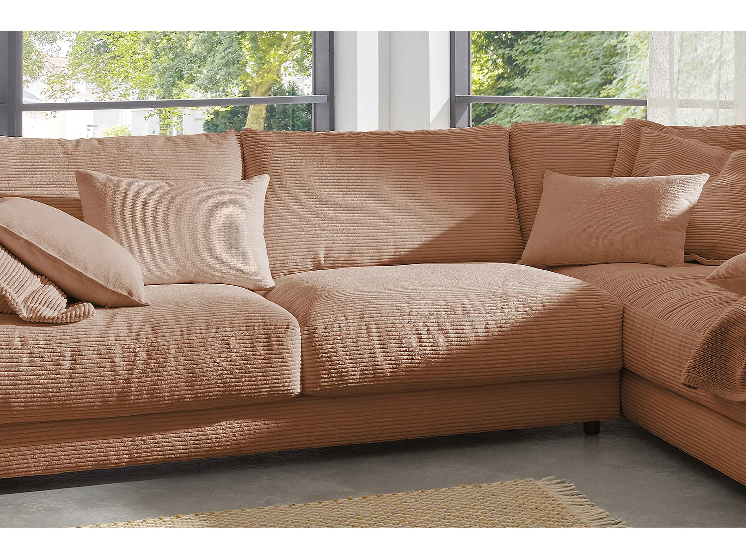 Ecksofa - Braun Cord - MADELINE