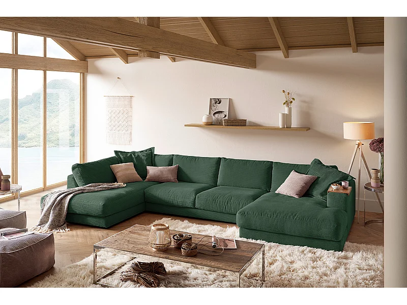Divano - verde smeraldo Velluto a coste - MADELINE