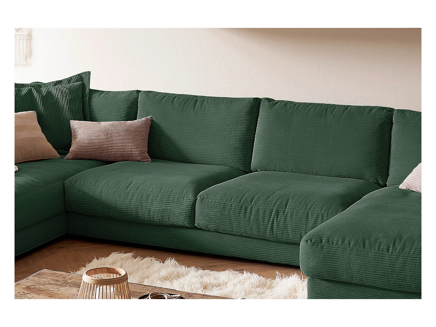 Divano - verde smeraldo Velluto a coste - MADELINE