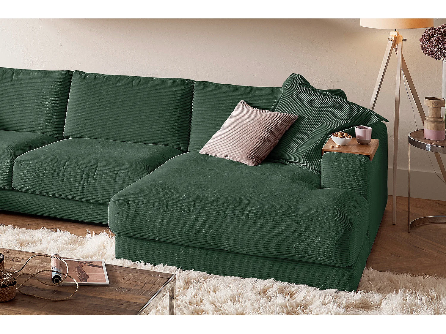 Divano - verde smeraldo Velluto a coste - MADELINE