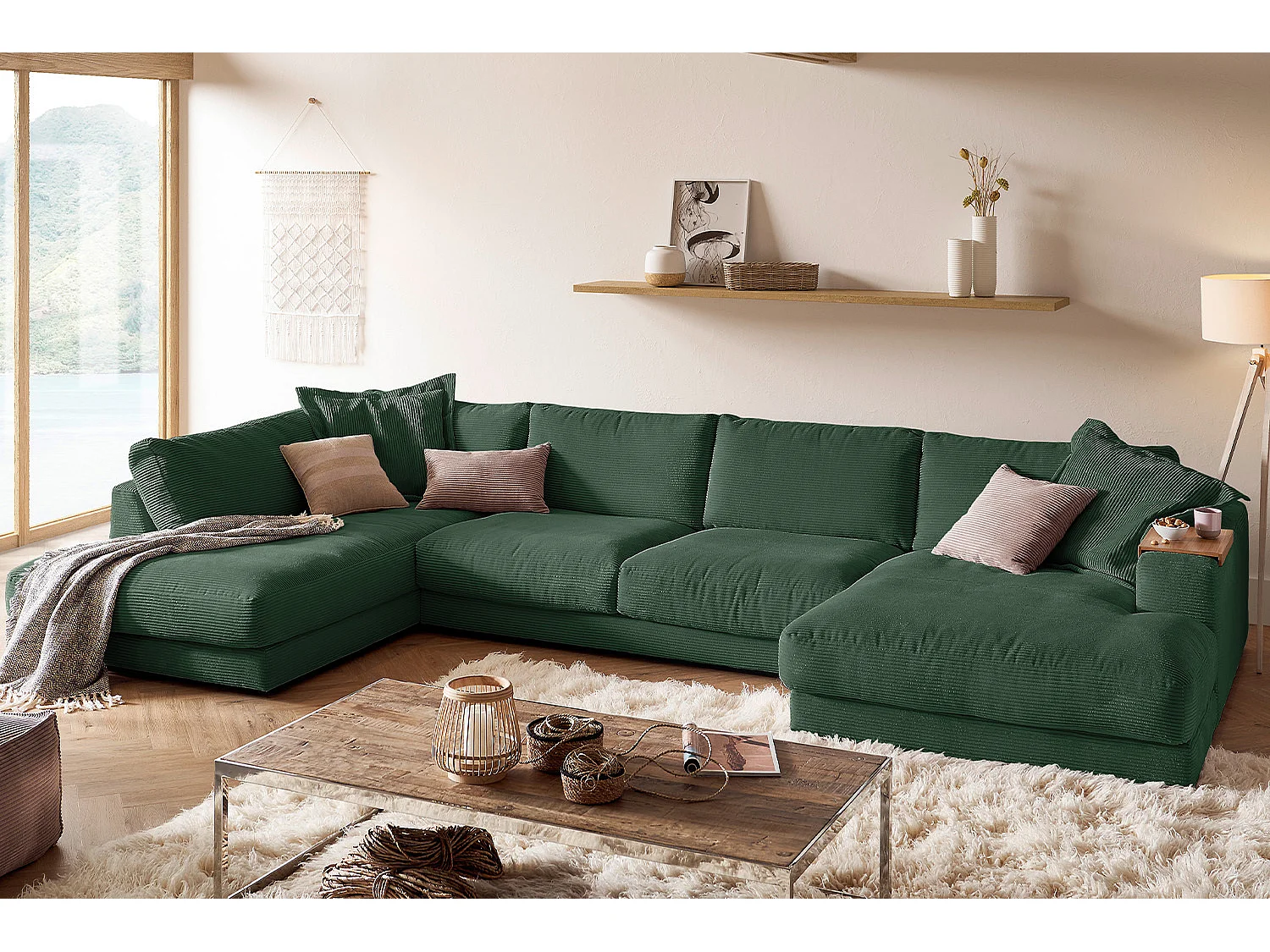 Wohnlandschaft - Smaragdgrün Cord - MADELINE