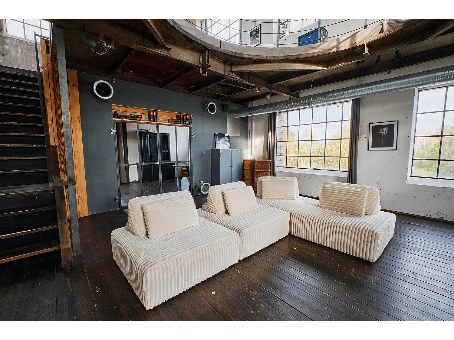 Canapé - blanc crème Velours côtelé - WIOLO SOFT