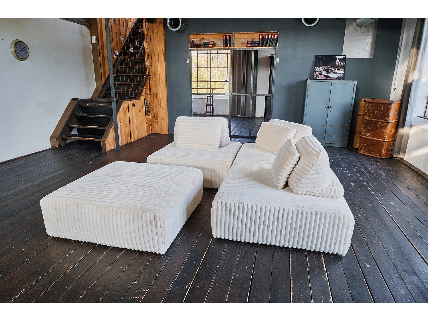 Modulsofa - Cremeweiß Cord - WIOLO SOFT