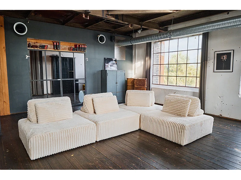 Modulsofa - Cremeweiß Cord - WIOLO SOFT