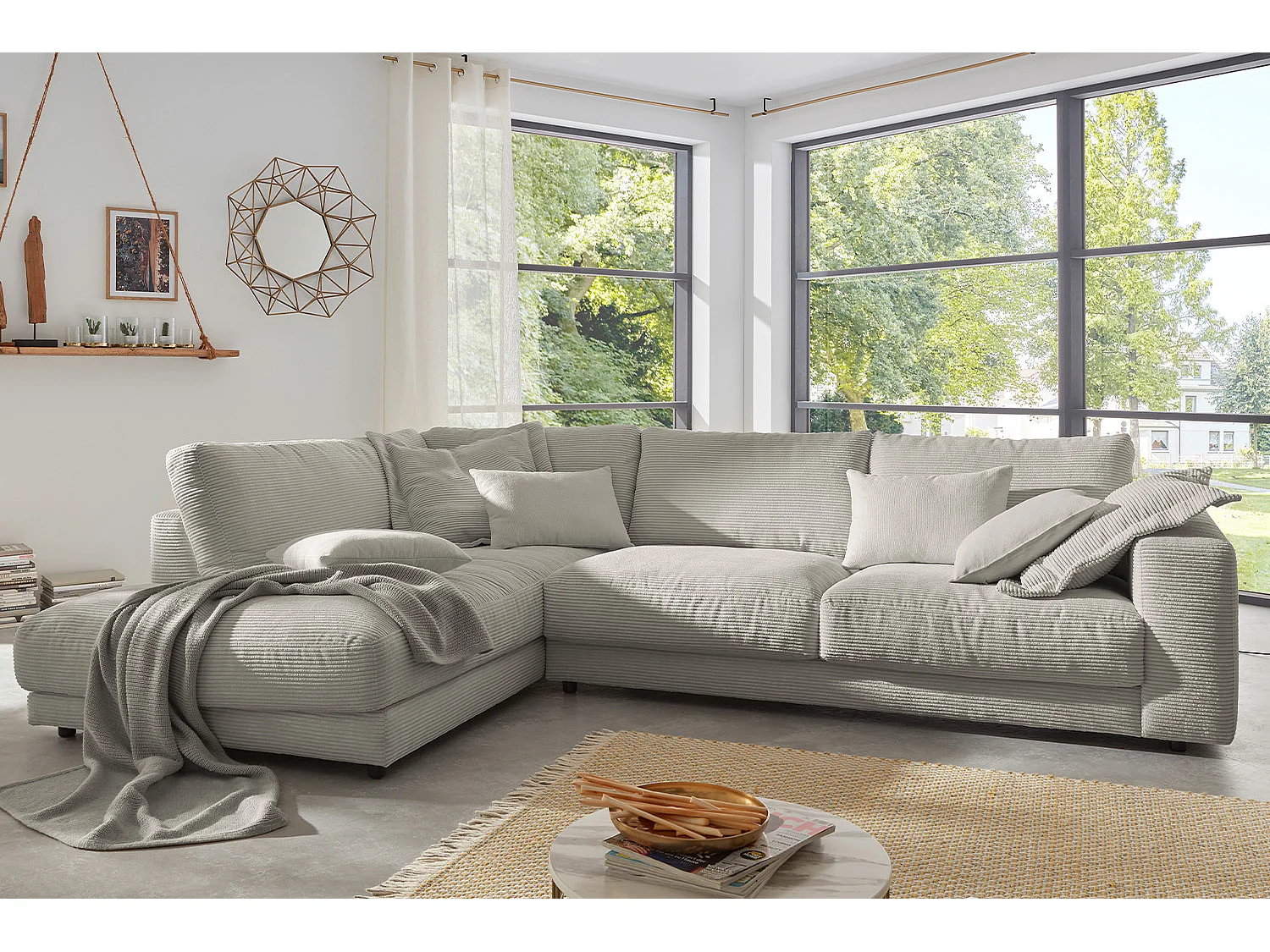 Canapé - granit Velours côtelé - MADELINE