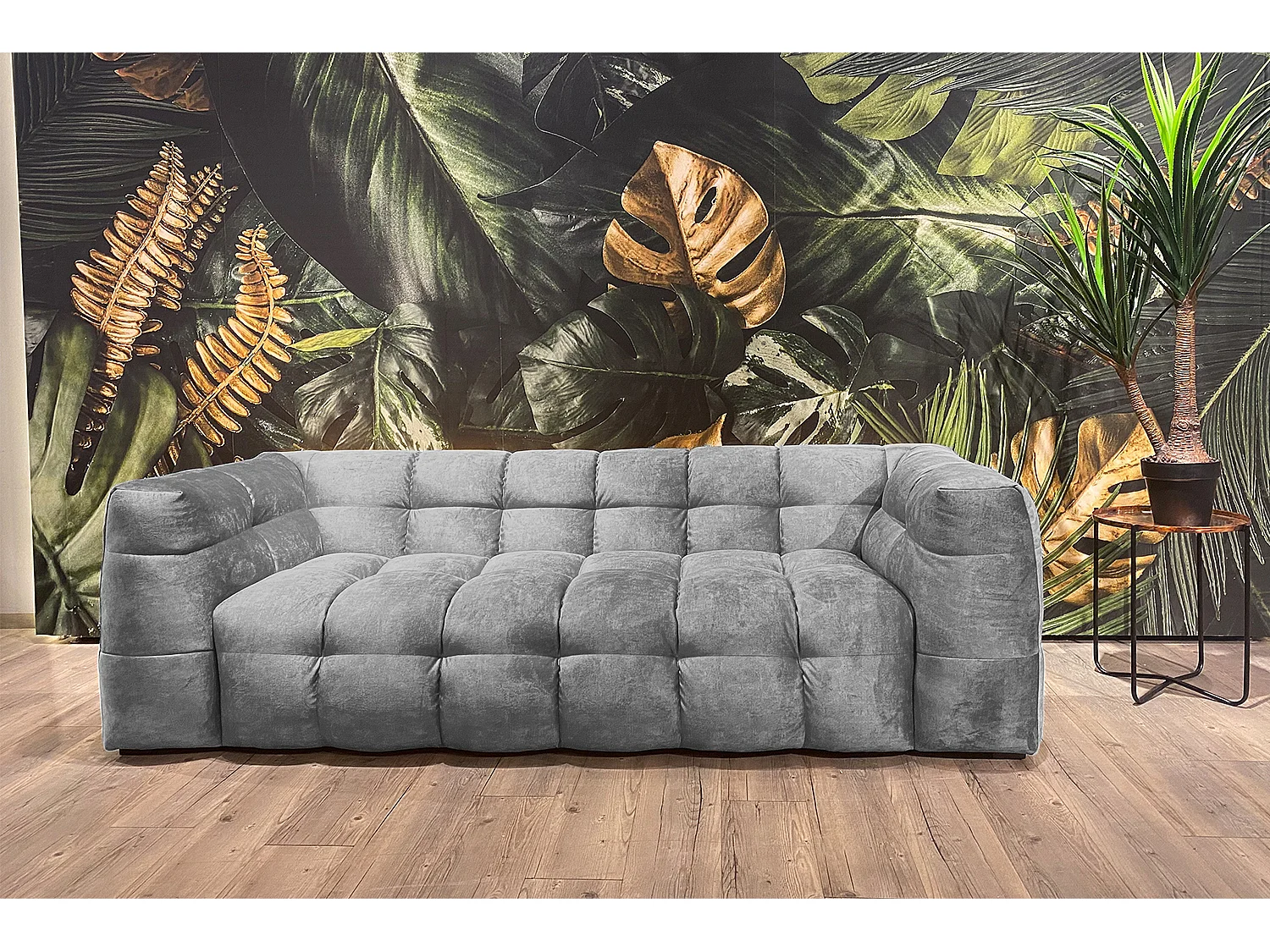 Canapé - gris clair Velours - ROSARIO