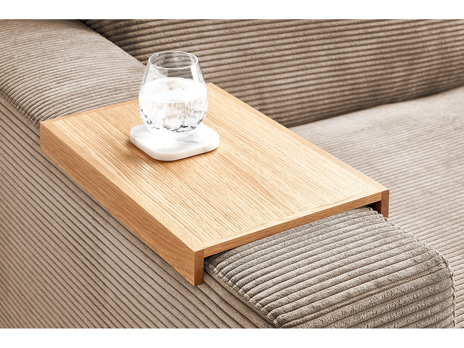 Canapé - taupe Velours côtelé - MADELINE