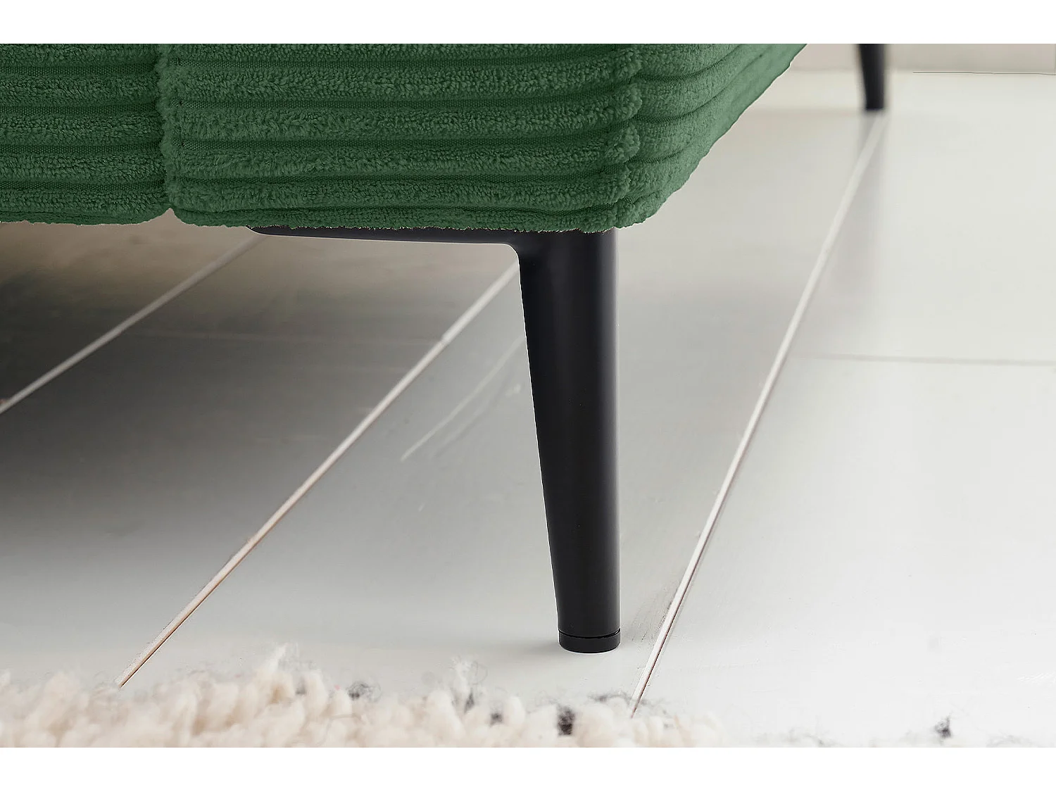 Ecksofa - Smaragdgrün Cord - CARA