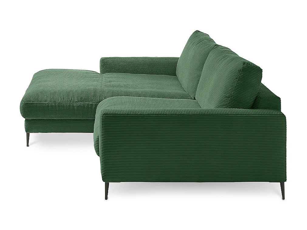 Ecksofa - Smaragdgrün Cord - CARA