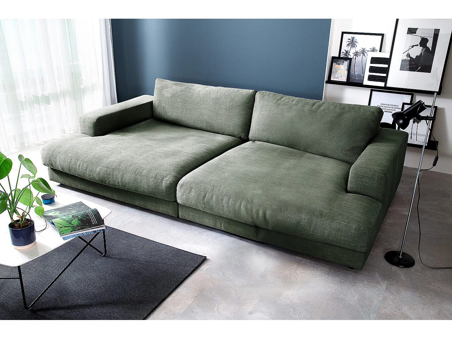 Bigsofa - Grün Webstoff - MADELINE