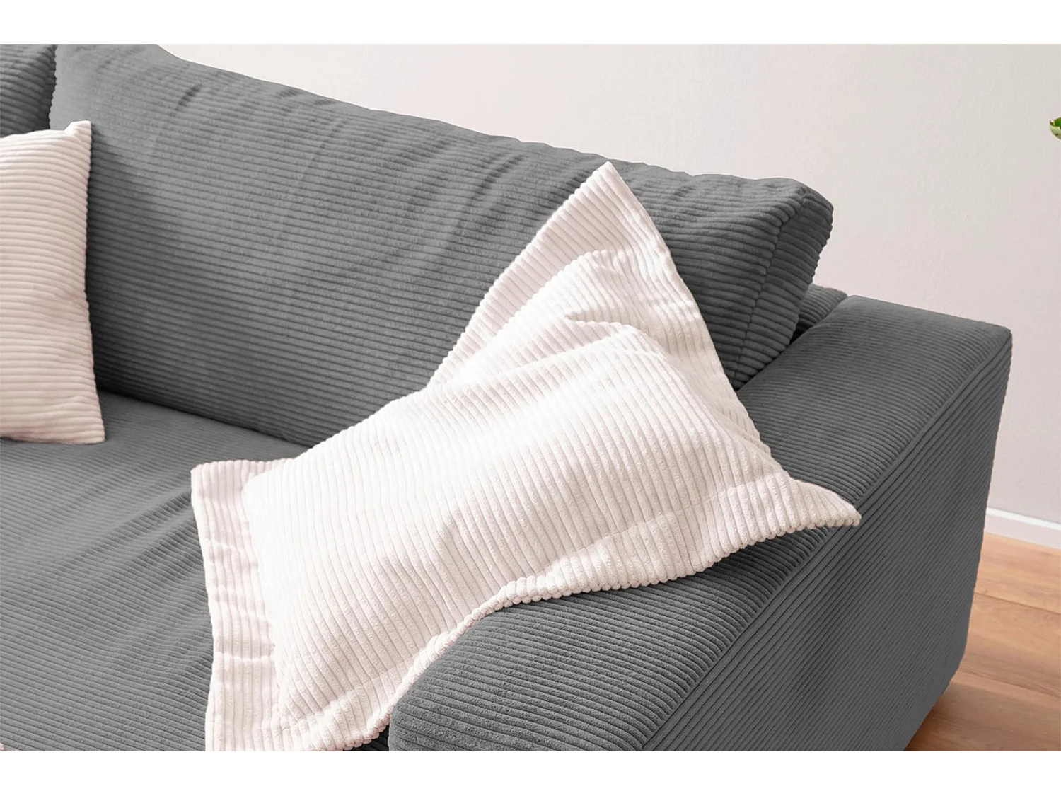 Canapé - Gris Velours côtelé - MADELINE