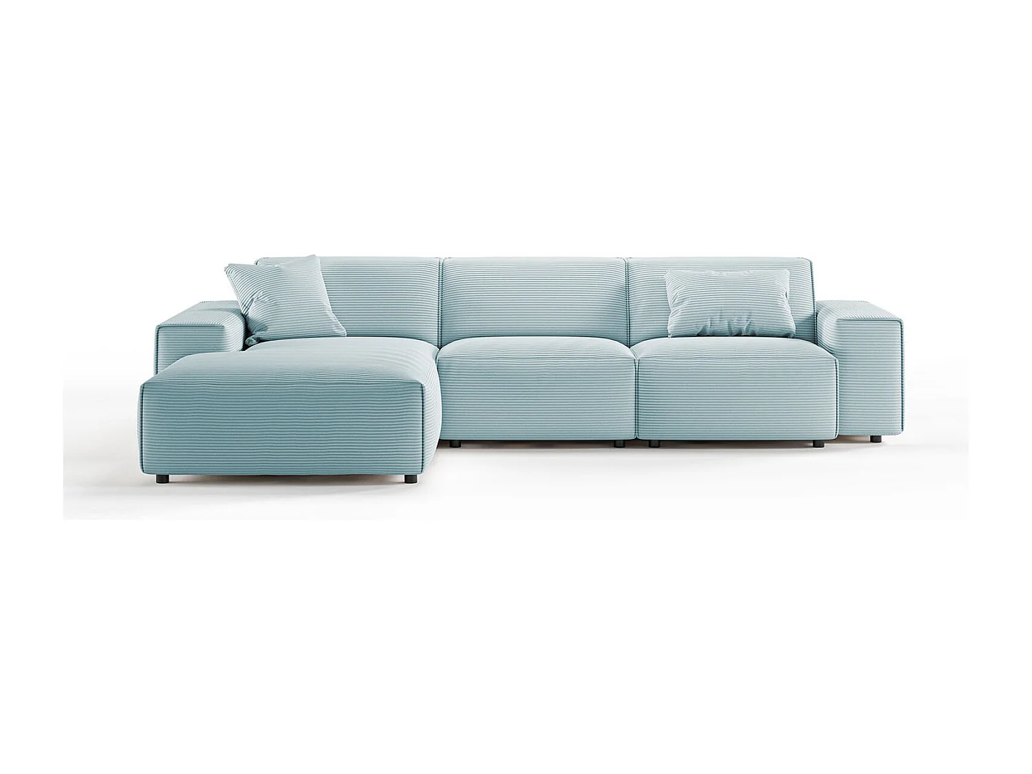 Ecksofa - Hellblau Cord - RANI