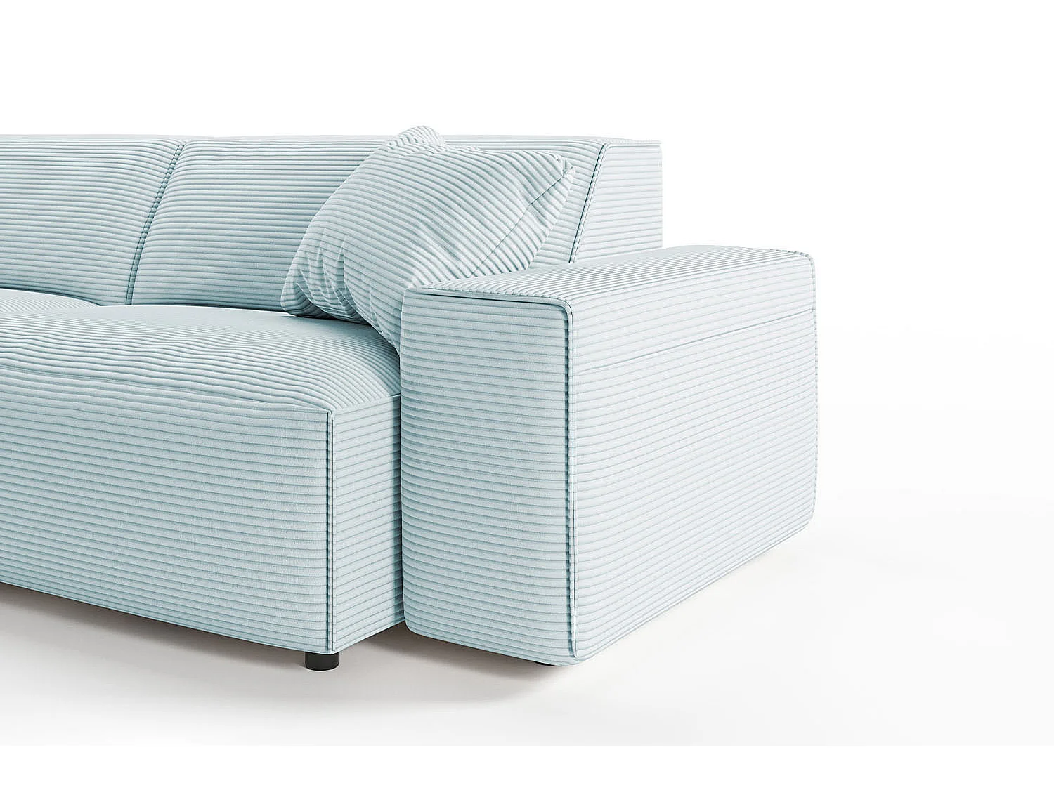 Ecksofa - Hellblau Cord - RANI