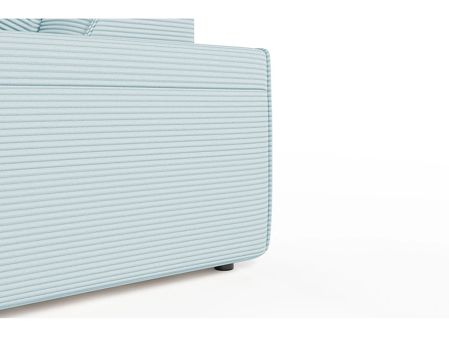 Ecksofa - Hellblau Cord - RANI