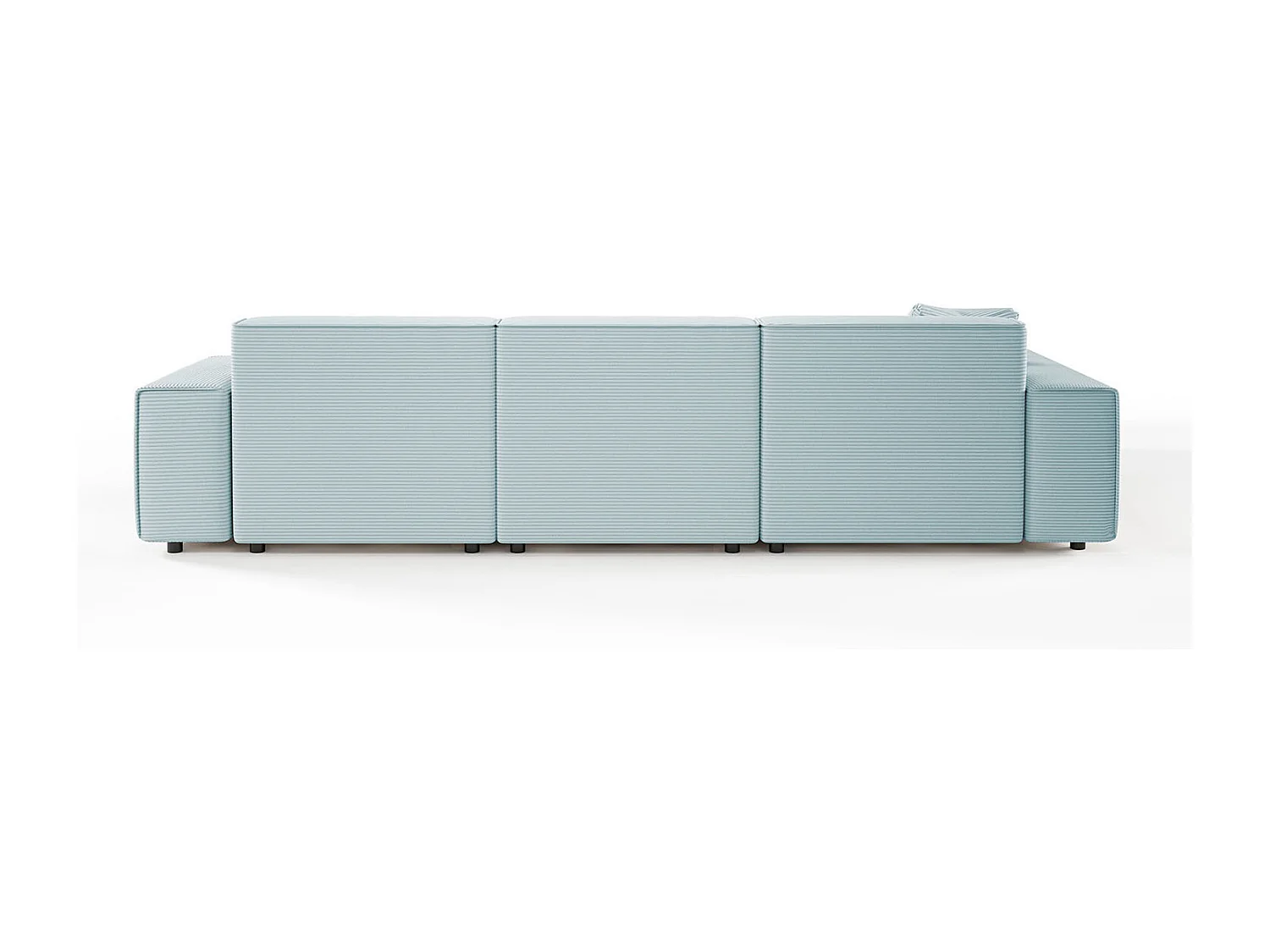 Ecksofa - Hellblau Cord - RANI