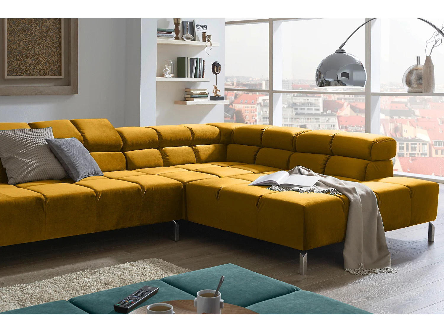 Ecksofa - Gelb Velvet - NELSON