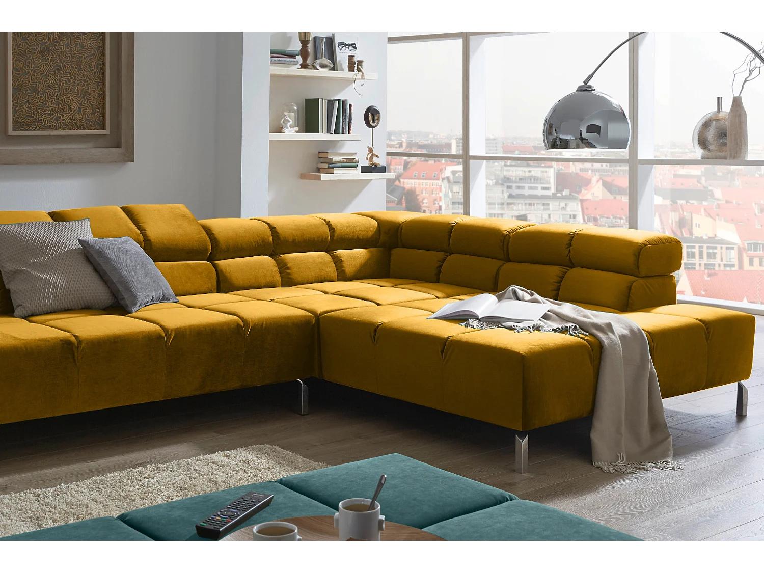 Ecksofa - Gelb Velvet - NELSON
