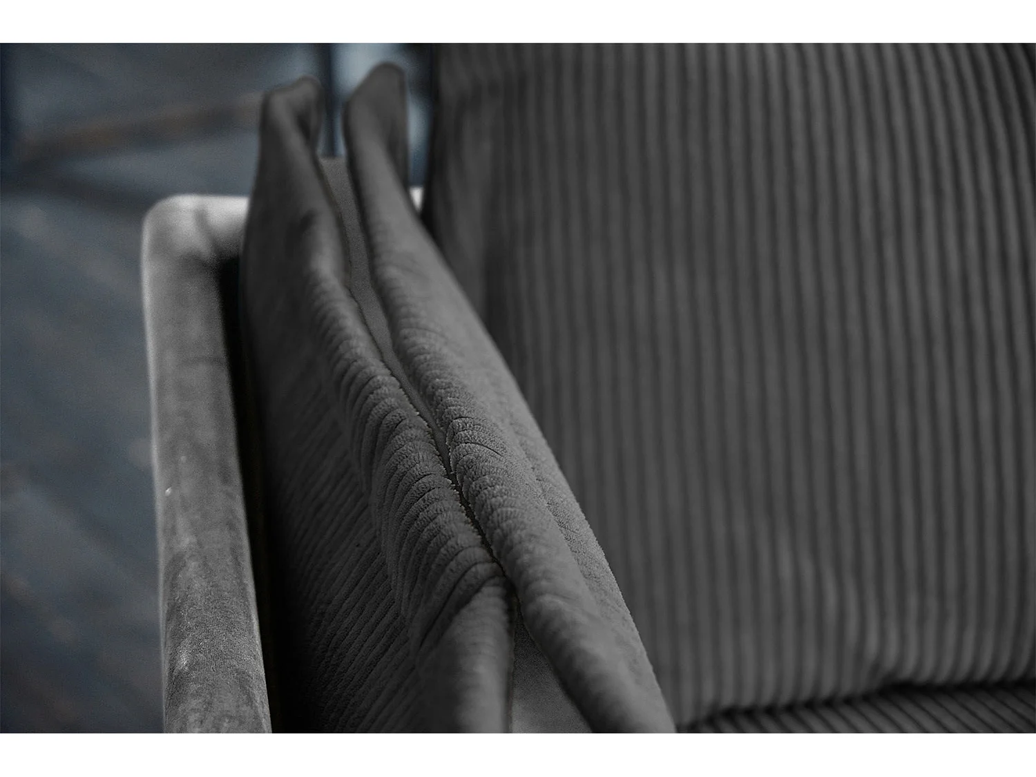 Ecksofa - Grau Velvet - QUENYA