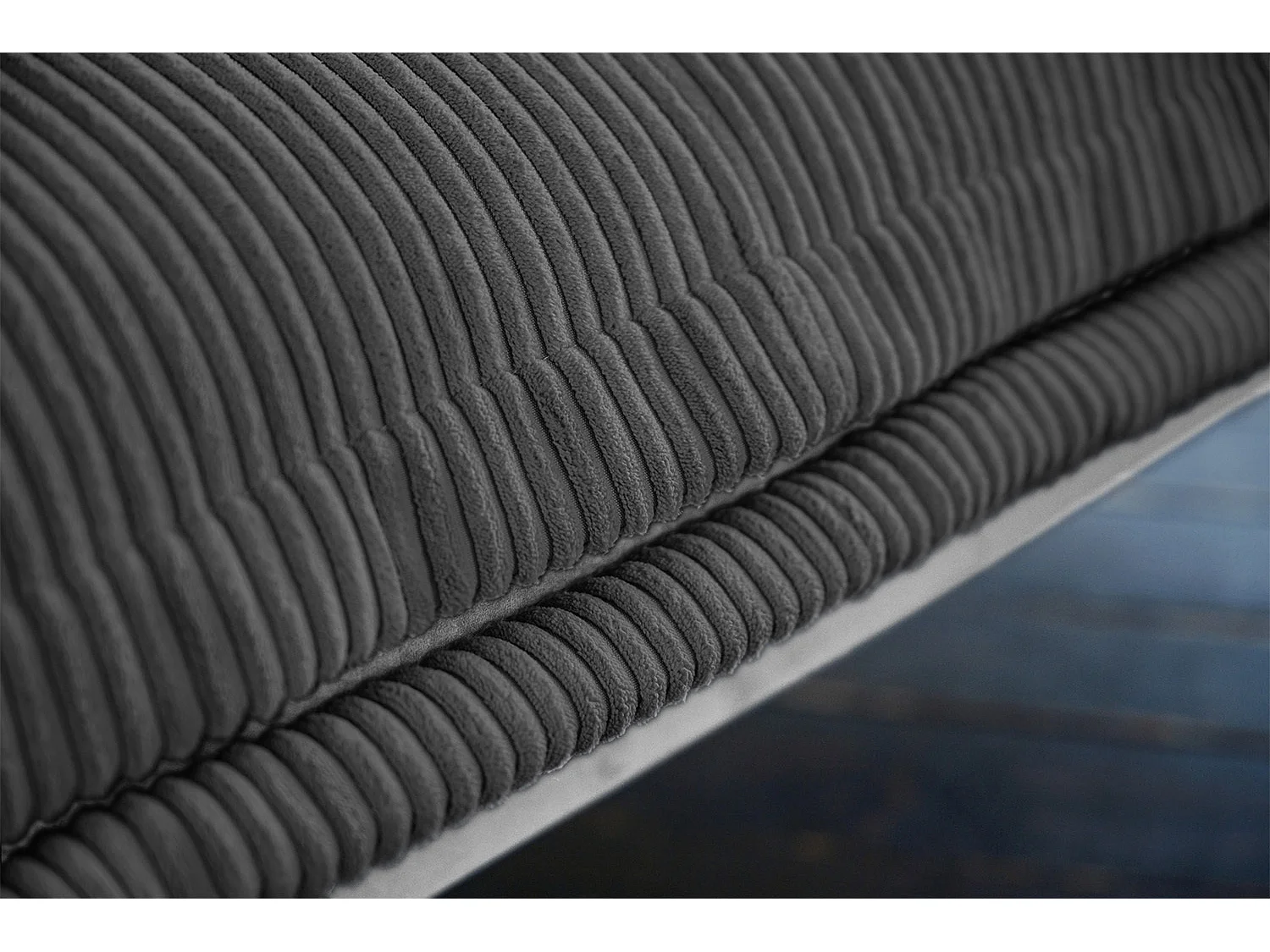 Ecksofa - Grau Velvet - QUENYA