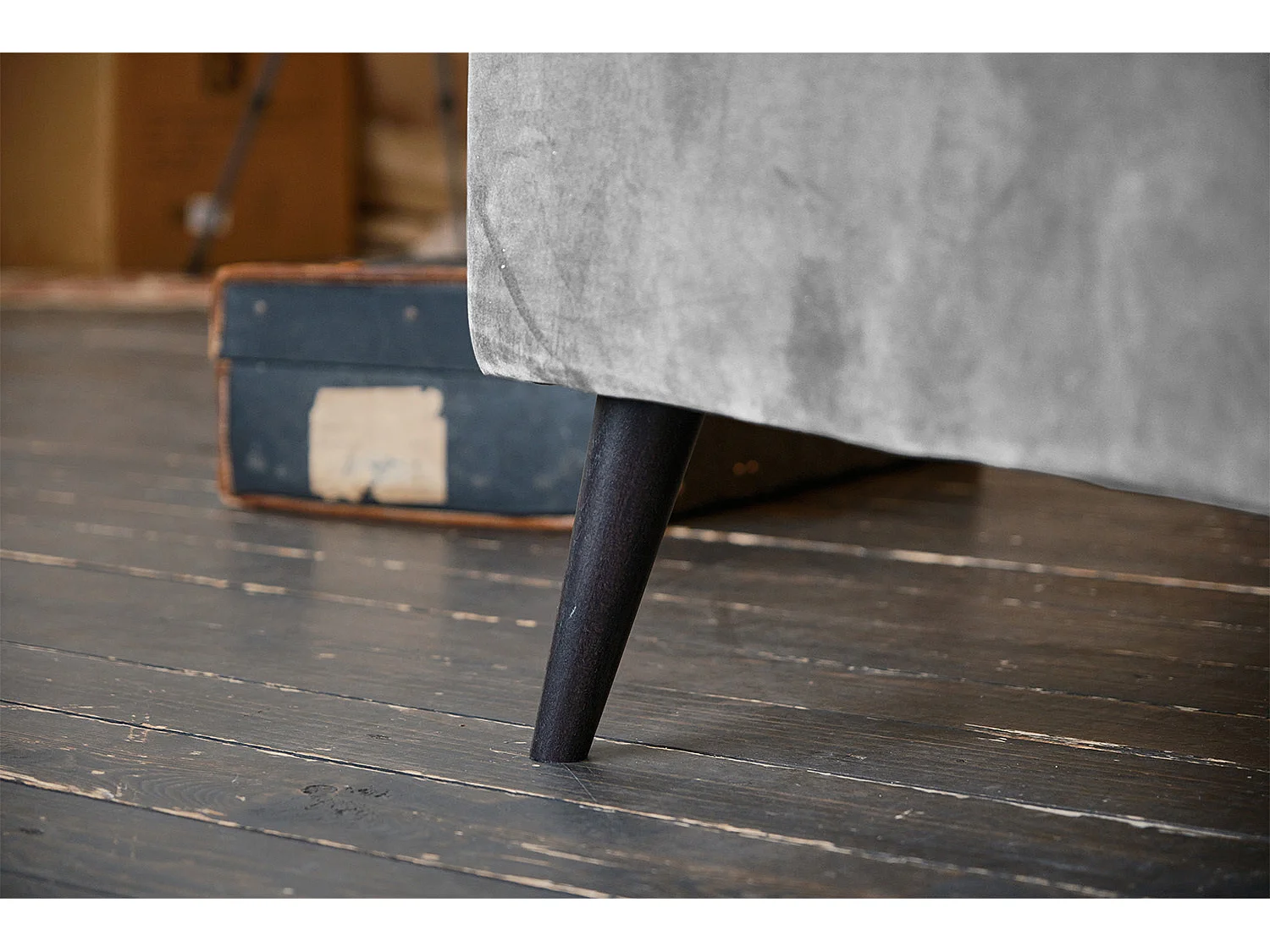 Ecksofa - Grau Velvet - QUENYA