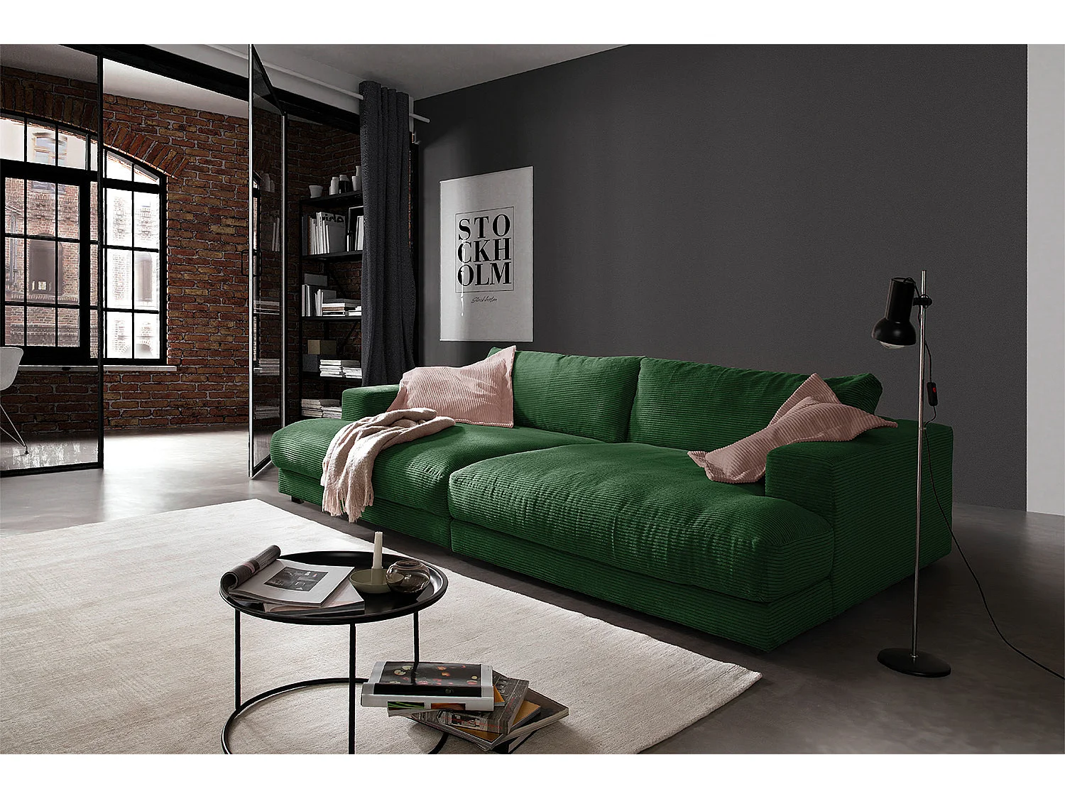 Sofá - verde esmeralda Pana - MADELINE